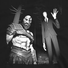 Kratos Meets Slenderman – Epic Horror Mashup T-Shirt